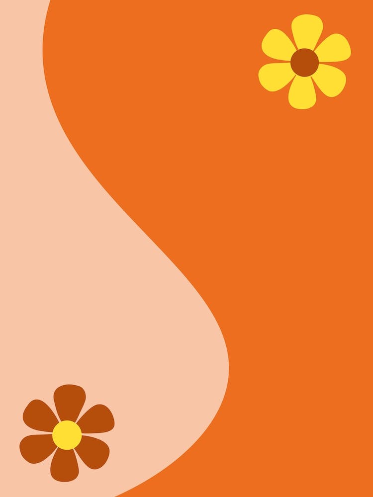 Yin And Yang Retro Abstract Flower