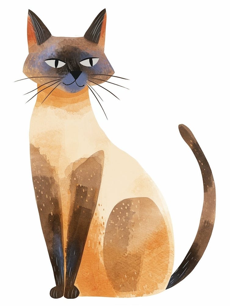 Javanese Cat Clipart Illustration 2