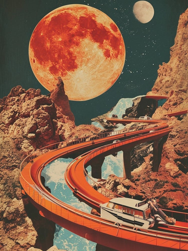 Retro Kitsch Rollercoaster Collage 4