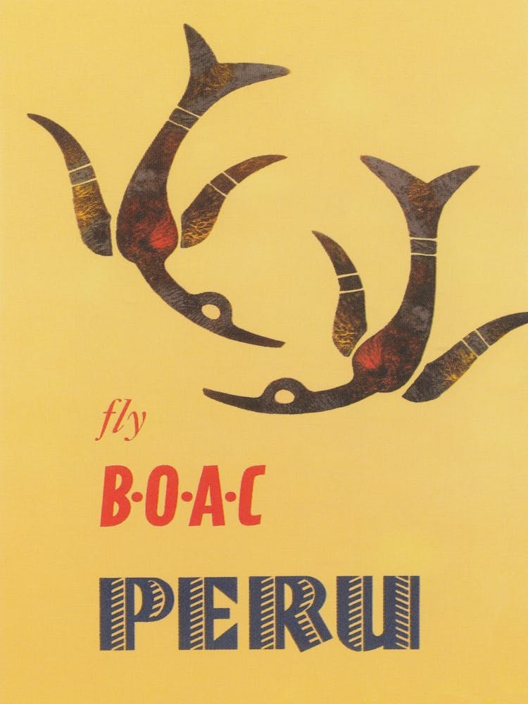 Peru, Peruvian Birds, Vintage Travel Poster