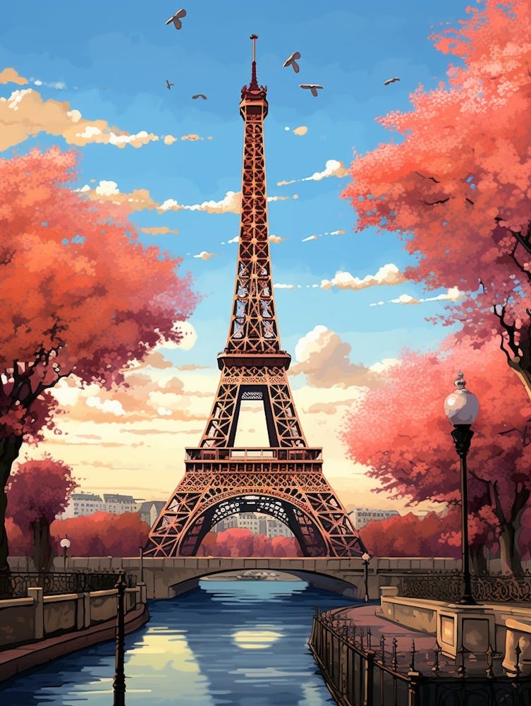 Eiffel Tower Pixel Art 1