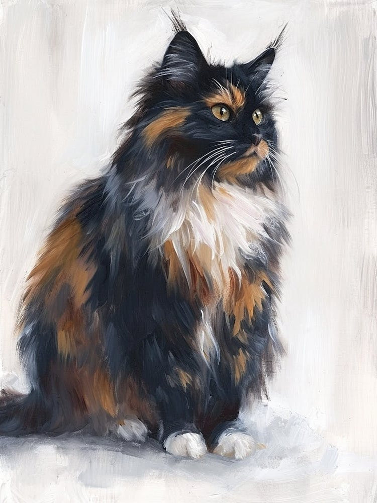 Norwegian Forest Cat Painting 2