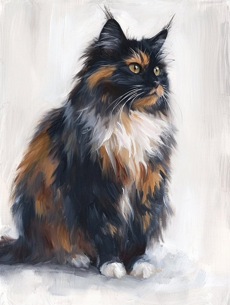 Norwegian Forest Cat Painting 2