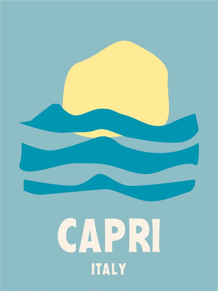 Capri, Italy, Graphic Style Poster 3
