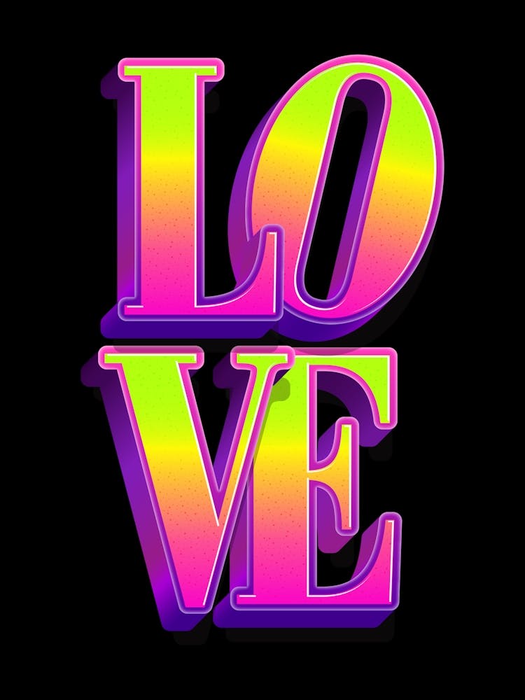 Love Neon Black