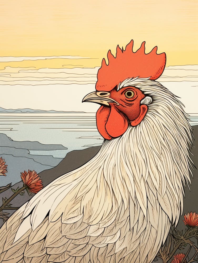 Bird Illustration Rooster 3