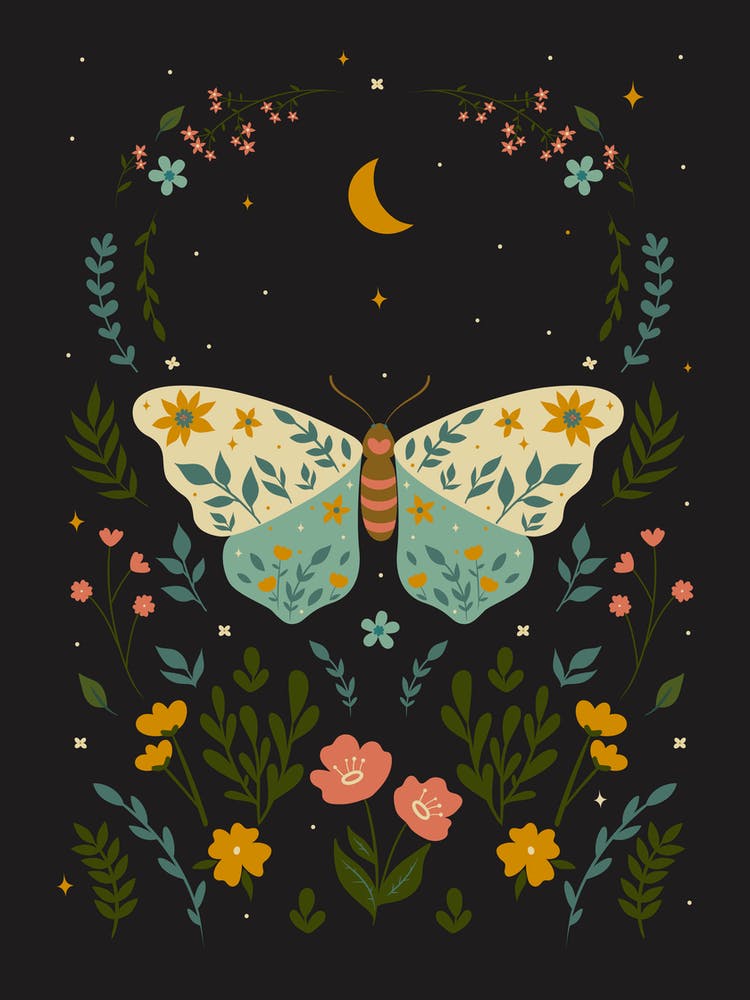 Moth Boho Botanical