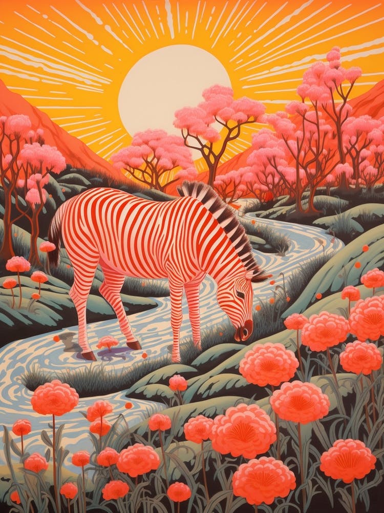 Zebra In The Wild Pink 2