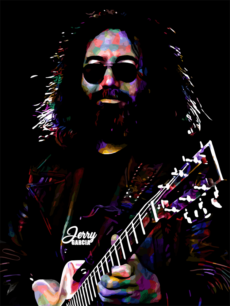 Jerry Garcia Musician Legend in Colorful 2