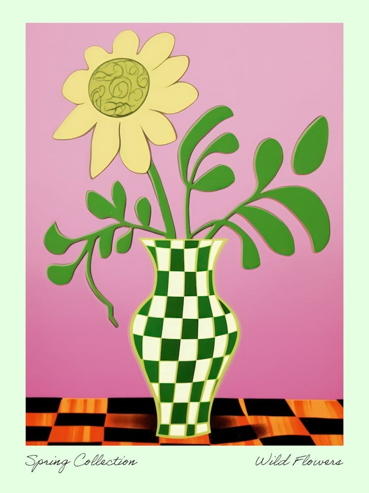 Spring Collection Wild Flowers Green Tones In Vase 4