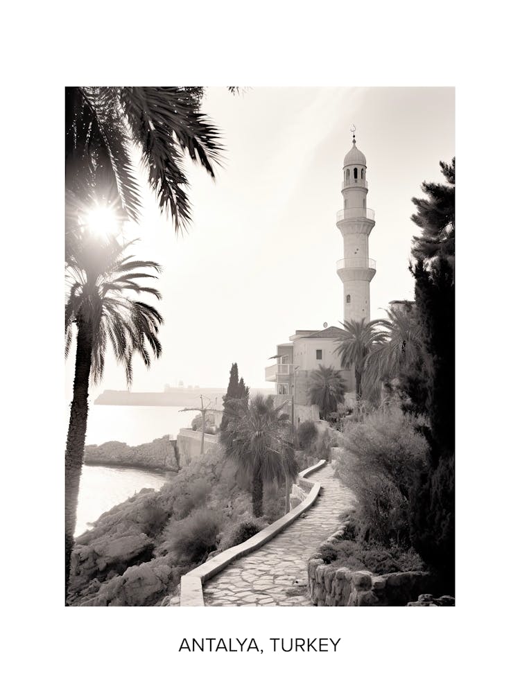Poster von Antalya, Türkei, Fotografie in Schwarz-Weiß 5