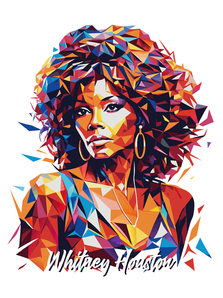 Whitney Houston 03 Portrait Music Icon WPAP Pop Art