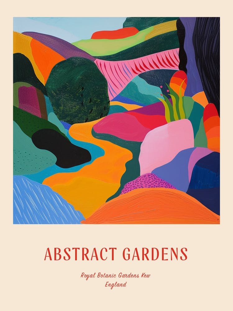 Colourful Gardens Royal Botanic Gardens Kew United Kingdom 3 Red Poster