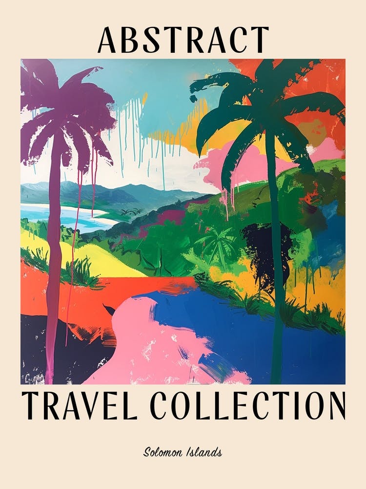Abstract Travel Collection Poster Solomon Islands 1