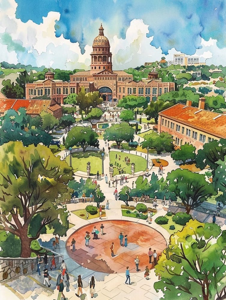 Storybook Illustration The University Of Austin Texas 4