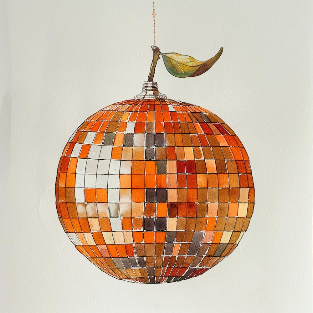 Affiche Tendance Boule disco orange