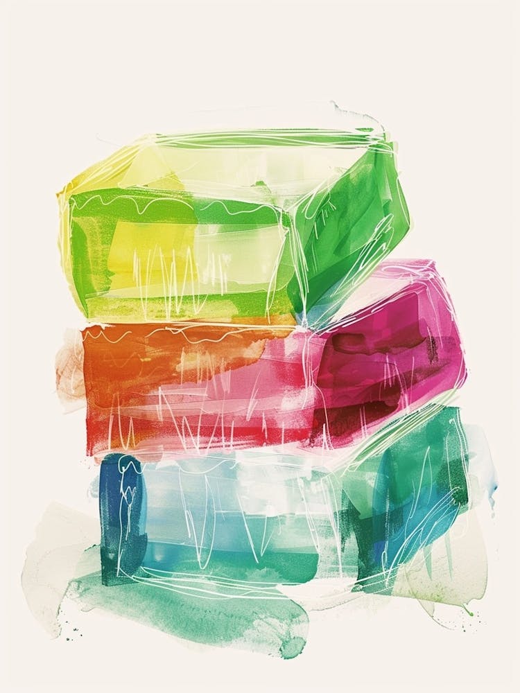 Abstract Jelly Slices Watercolour
