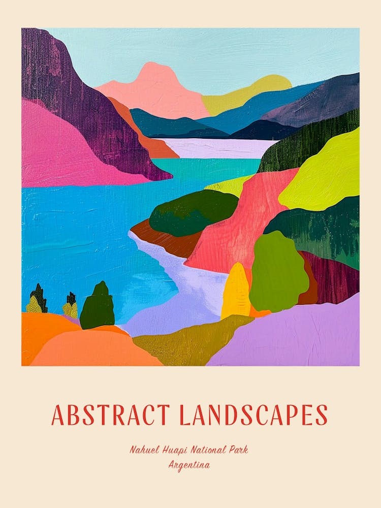 Colourful Abstract Nahuel Huapi National Park Argentina 3 Poster