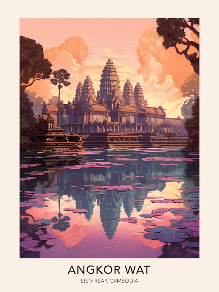 The Angkor Wat Siem Reap Cambodia 2 Travel Poster