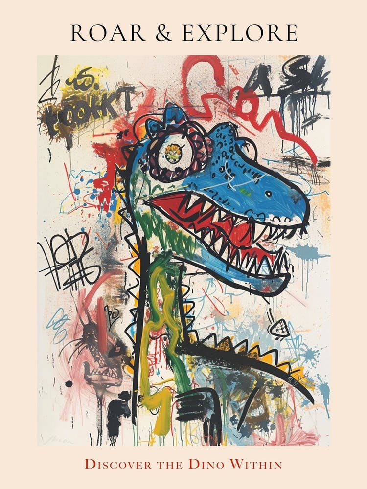Abstract Dinosaur Graffiti Style 2 Poster