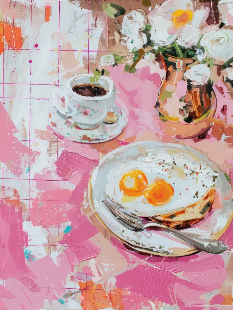 Pink Breakfast Food Eggs Benedict 3