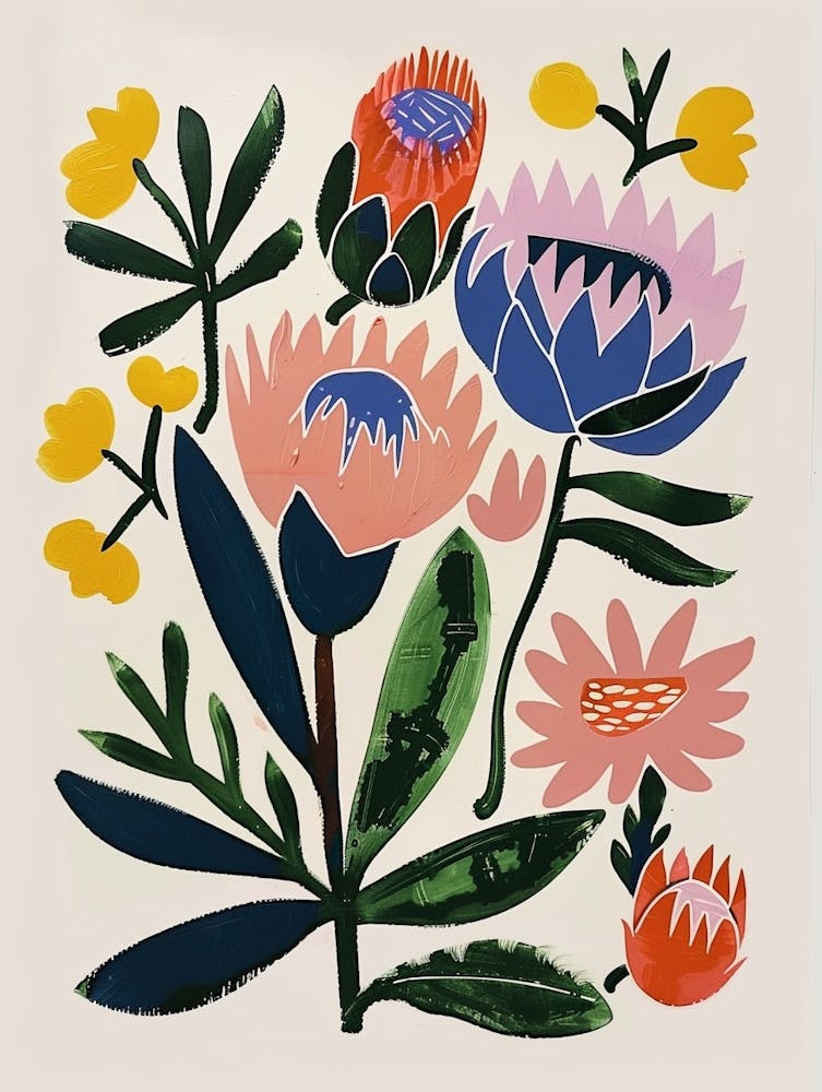 Painted Florals Protea 2