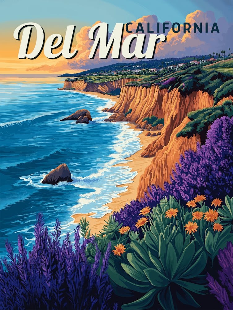 Del Mar California Vintage Beach - San Diego Pacific Coast