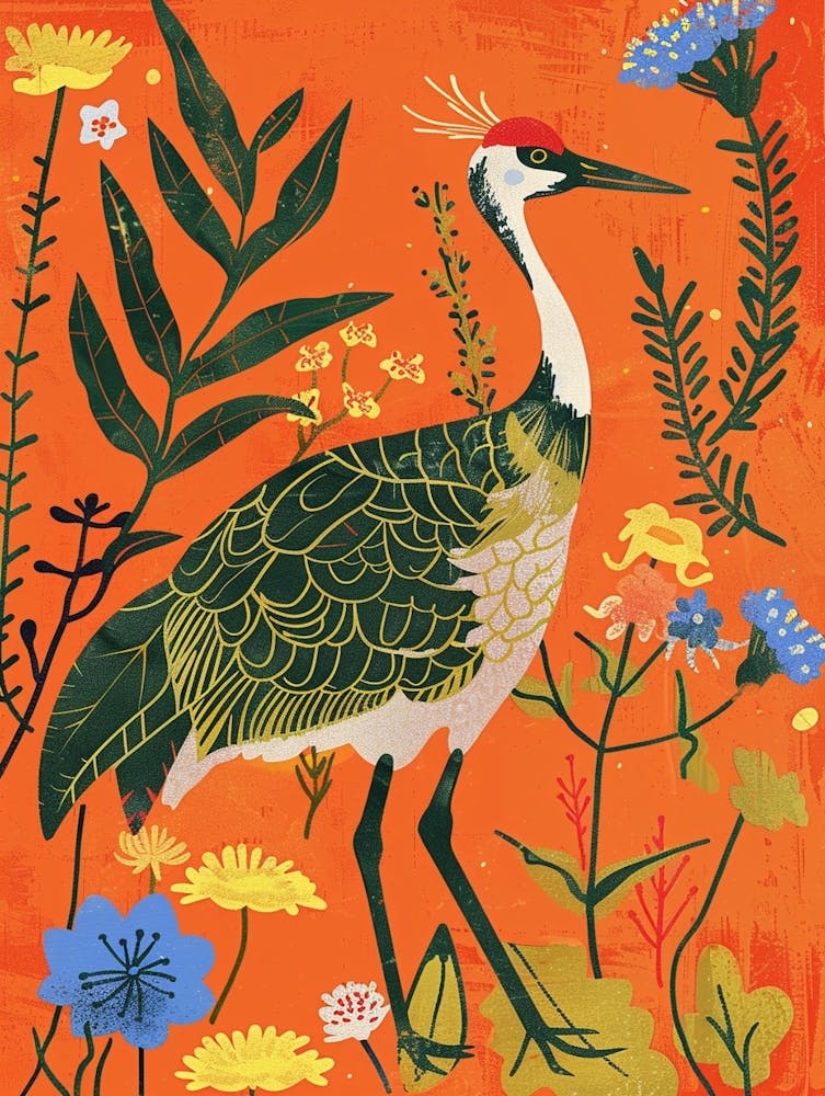 Spring Birds Crane 2