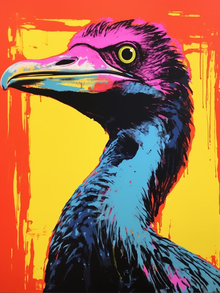 Andy Warhol Style Bird Cormorant 3