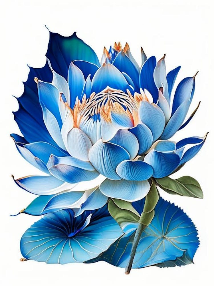 Blue Lotus Decoupage 1