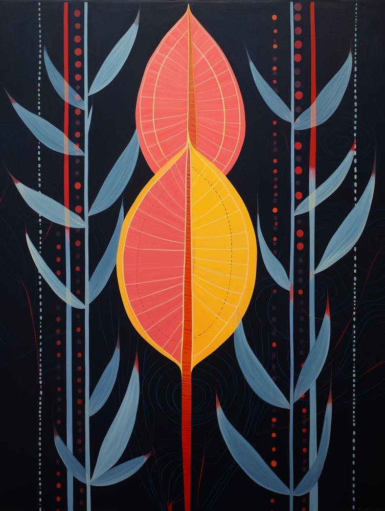 Heliconia 1 Hilma Af Klint Inspirierte Blumenillustration