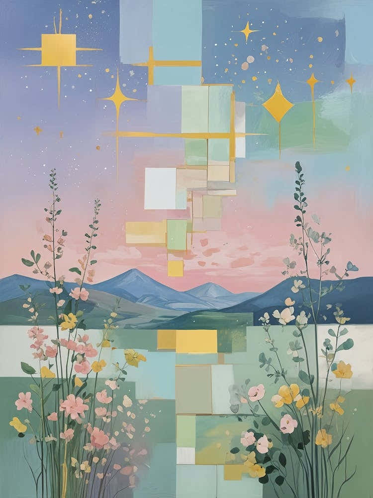 Abstract Pastel Spring Night Sky no2