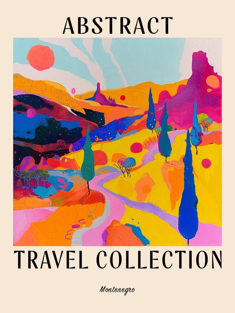 Abstract Travel Collection Poster Montenegro 3