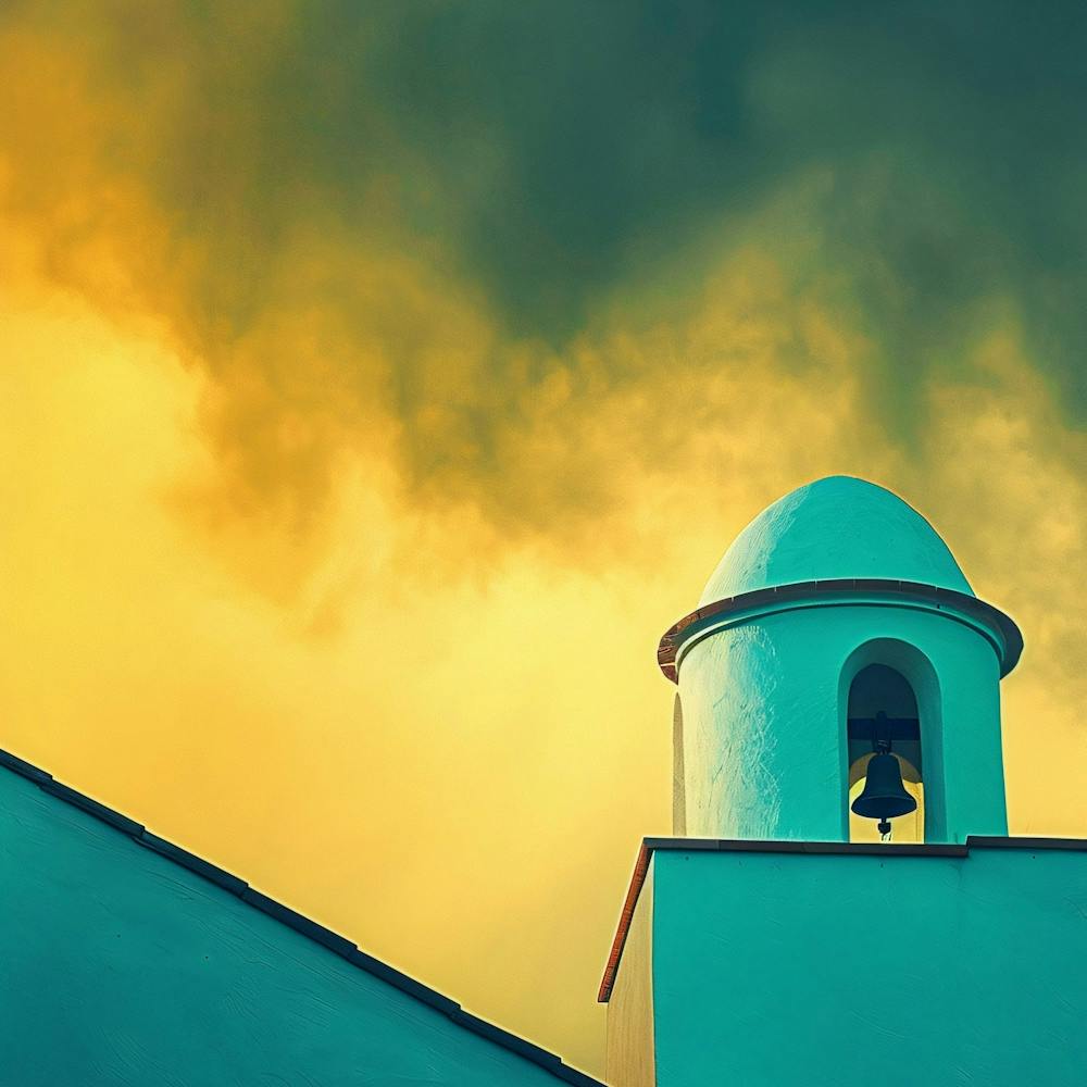 Bell Tower Against A Stormy Sky