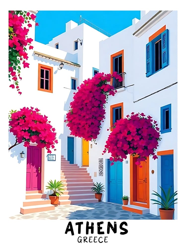 Athens Greece Vintage Travel Poster 22