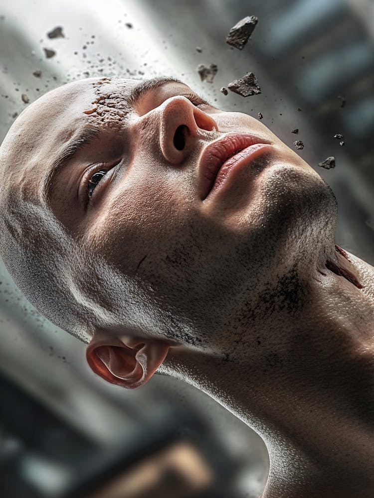 Man With Broken Head