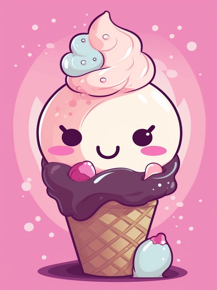 Ice Cream Kawaii Illustration 2