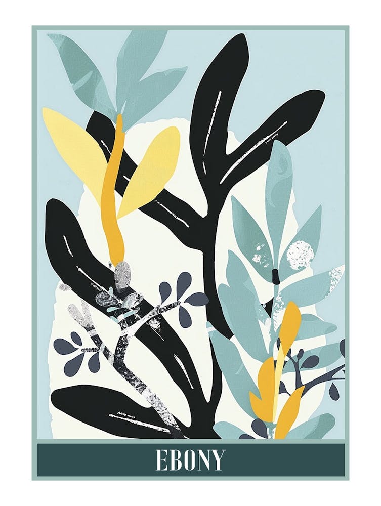 Ebony Tree Flat Illustration 3 Poster