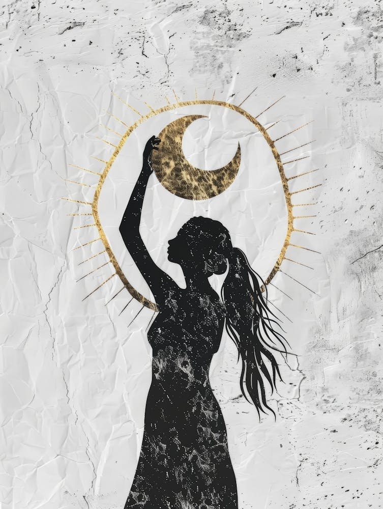 Moon And Star Canvas Print