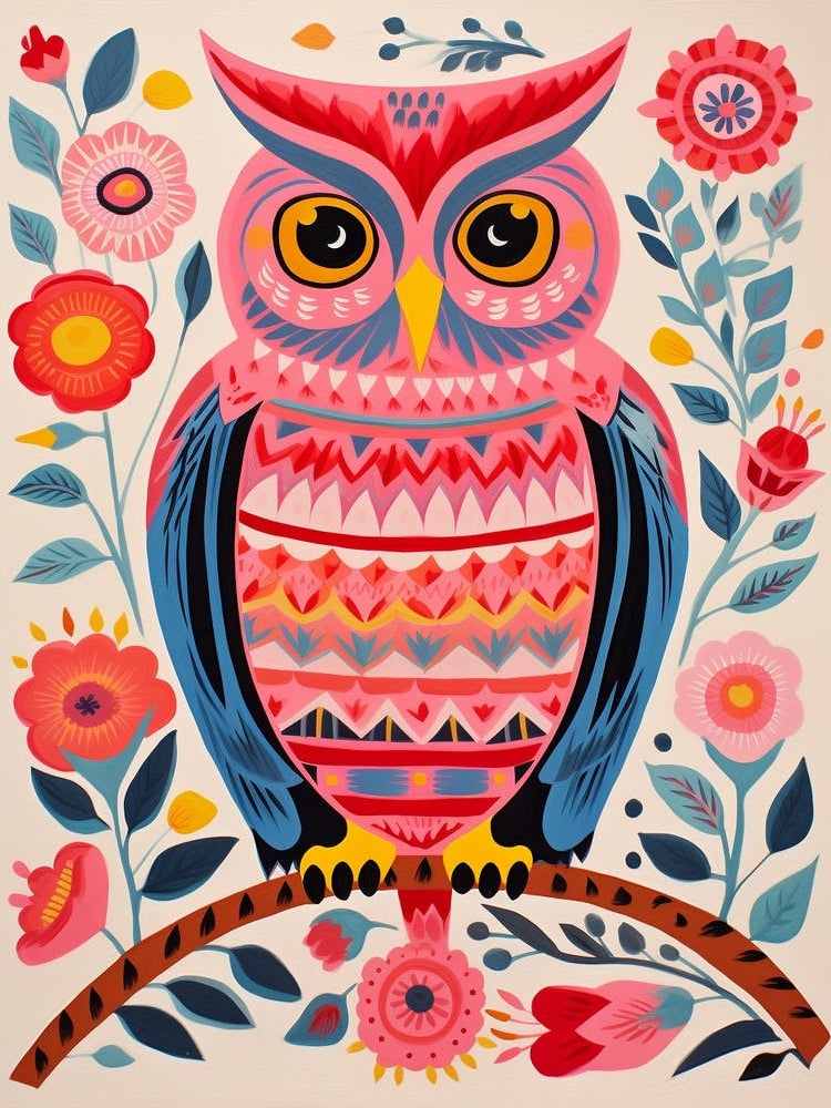 Pink Scandi Eastern Screech Owl 1