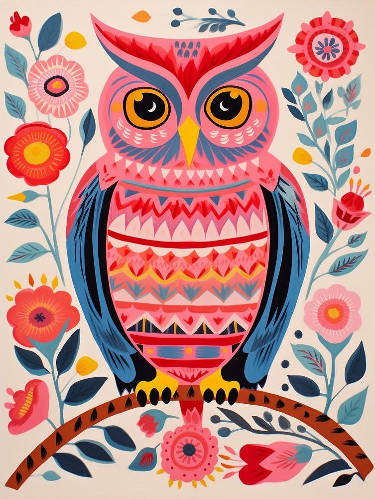 Pink Scandi Eastern Screech Owl 1