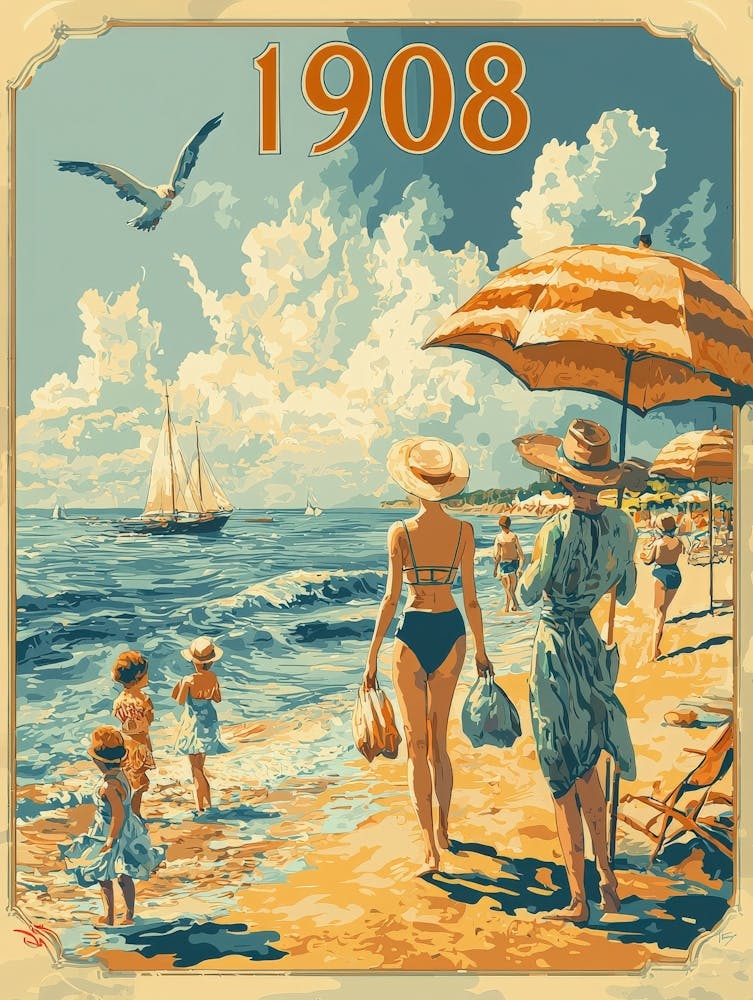 Aihrgdesign A Nostalgic Poster Of A 1908 Seaside Resort Featu 3ccfb239 85ff 410d Acc4 5a110e92d7f5 1
