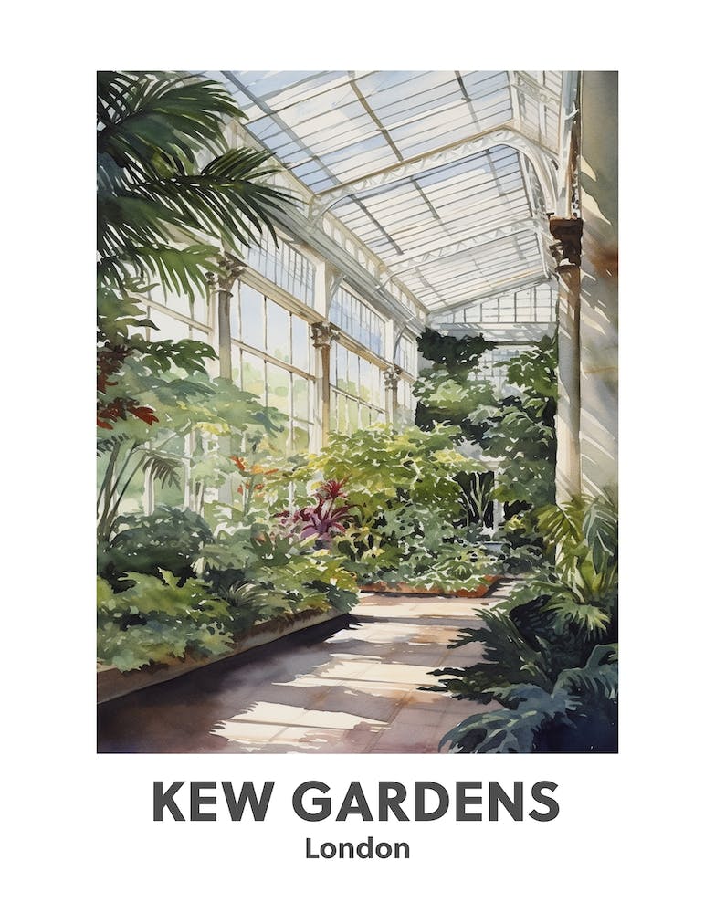Kew Gardens, London 2 Watercolour Travel Poster