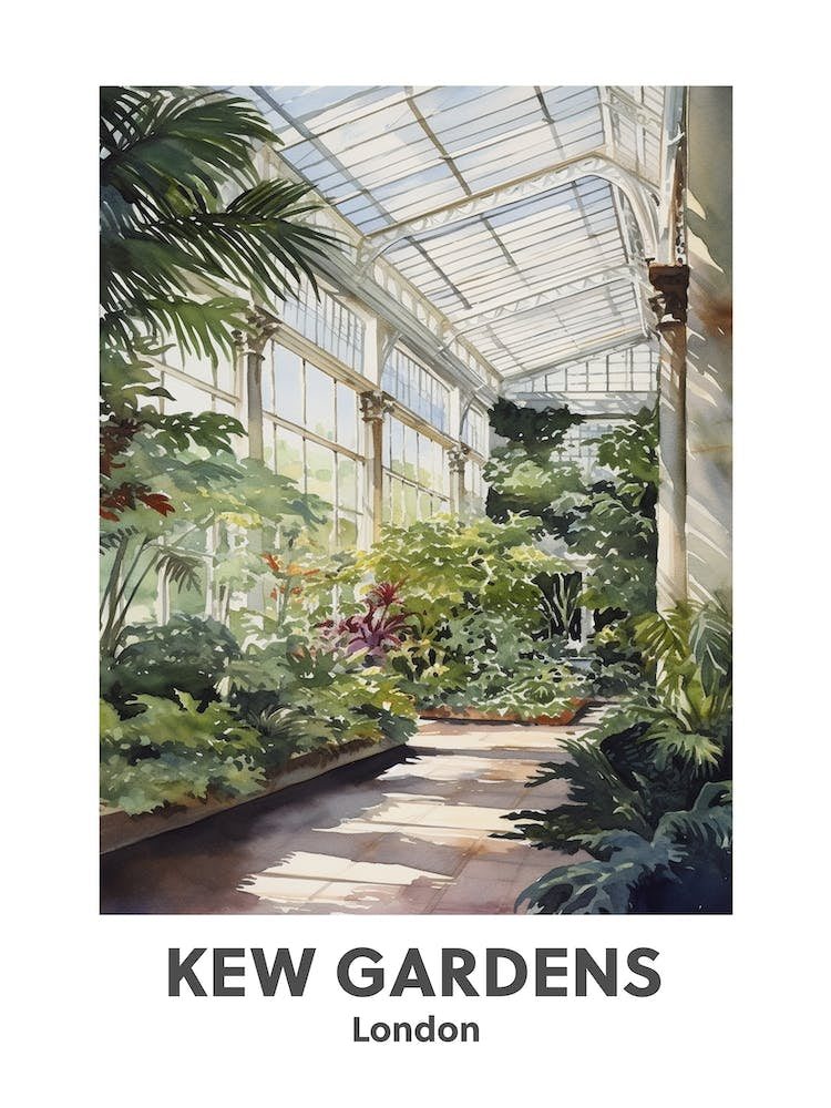 Kew Gardens, London 2 Watercolour Travel Poster