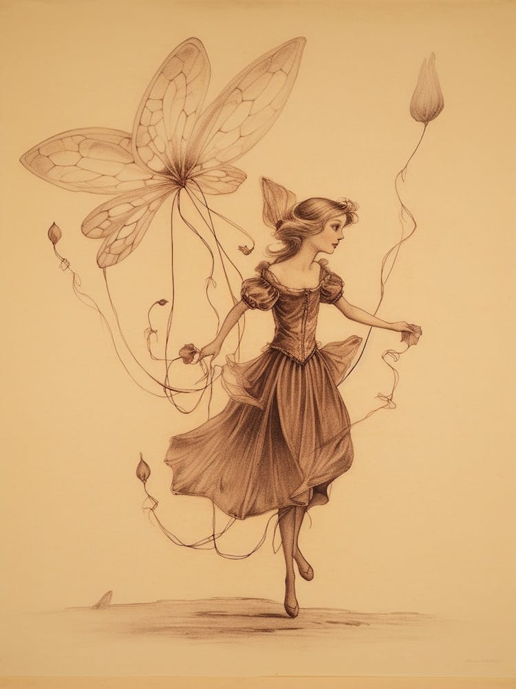 Vintage Fairy Drawing