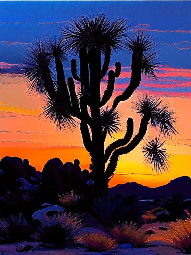 Joshua Tree At Dawn In Desert Nat Viga Style  (10)