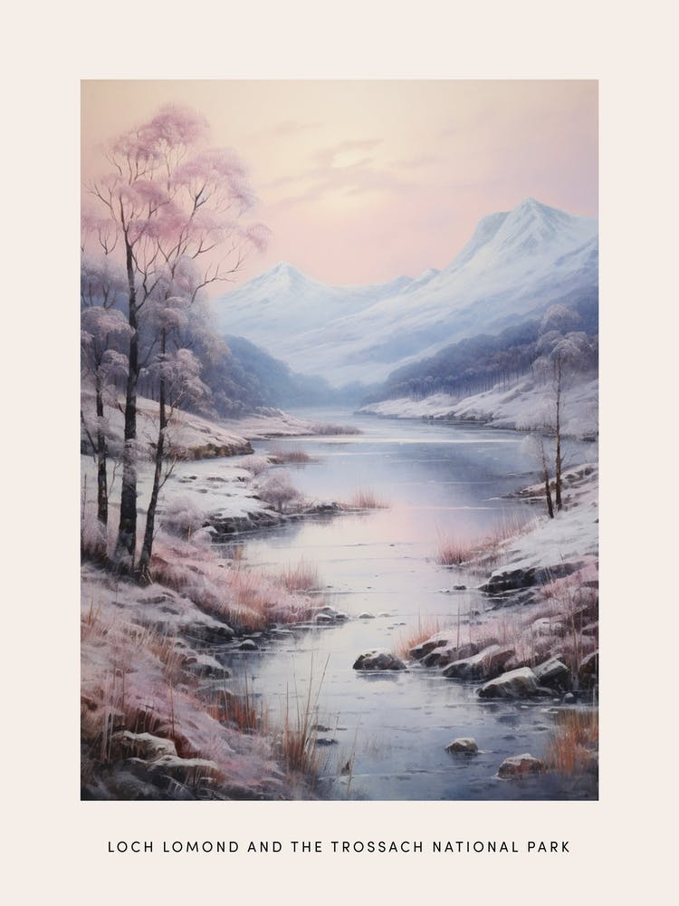 Dreamy Winter National Park Poster  Loch Lomond And The Trossach National Park Scotland 4