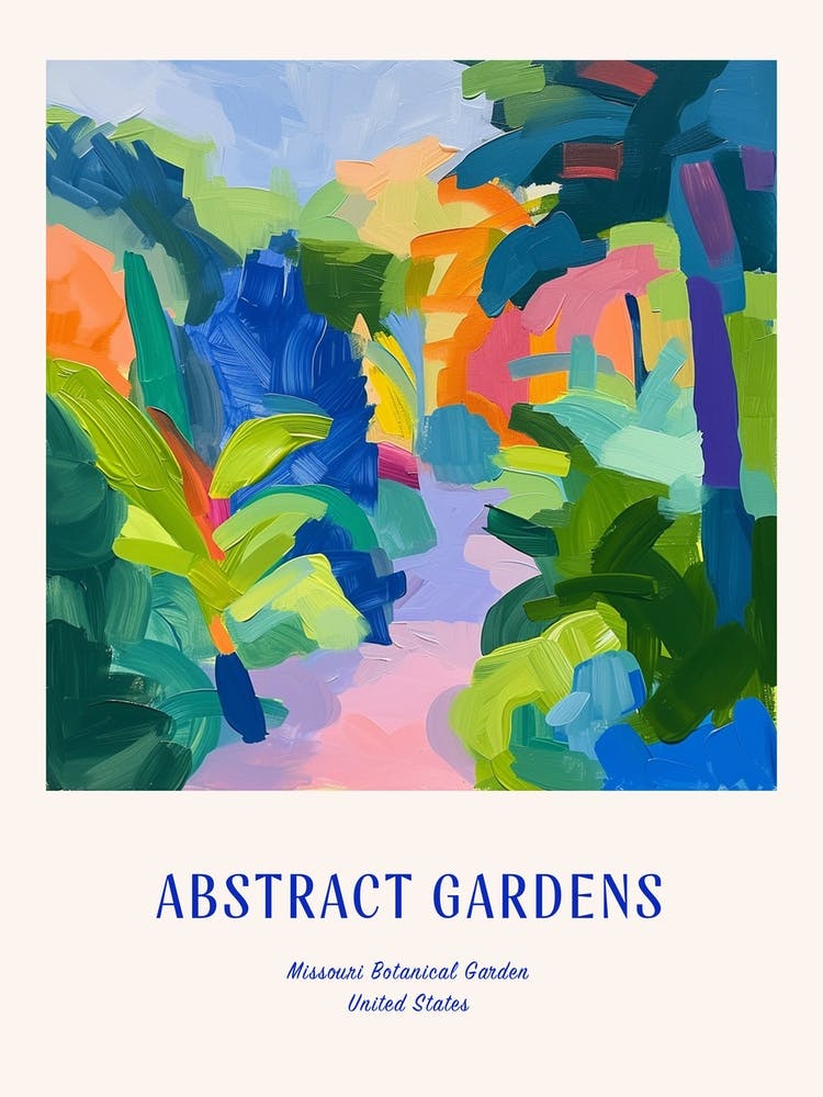 Colourful Gardens Missouri Botanical Garden Usa 2 Blue Poster