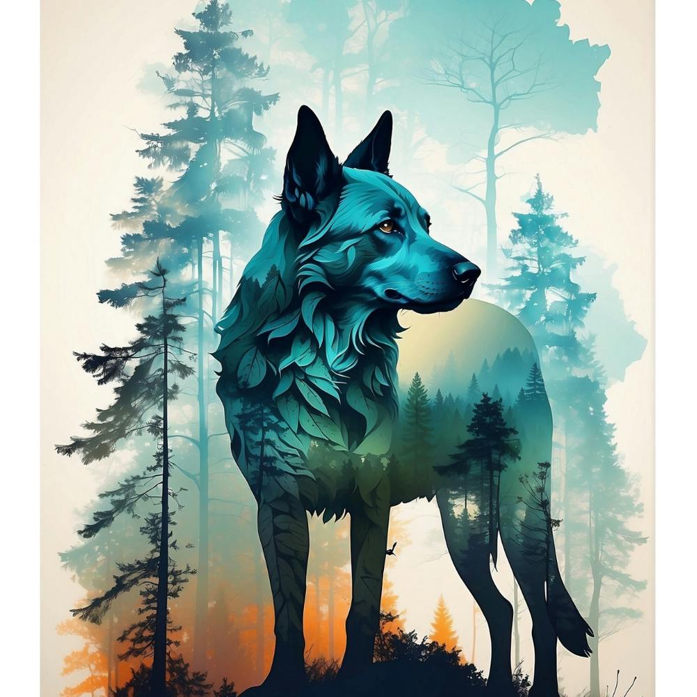 Blue Dog In The Forest