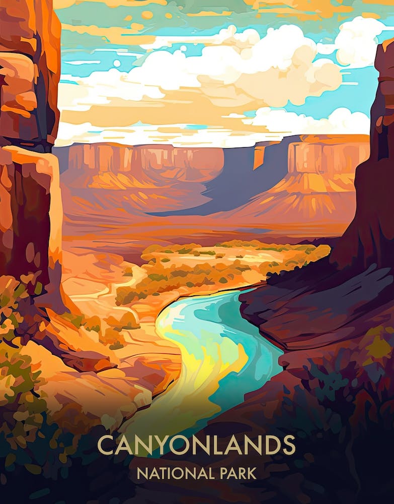 Canyonlands National Park Travel Poster Illustration Style 4